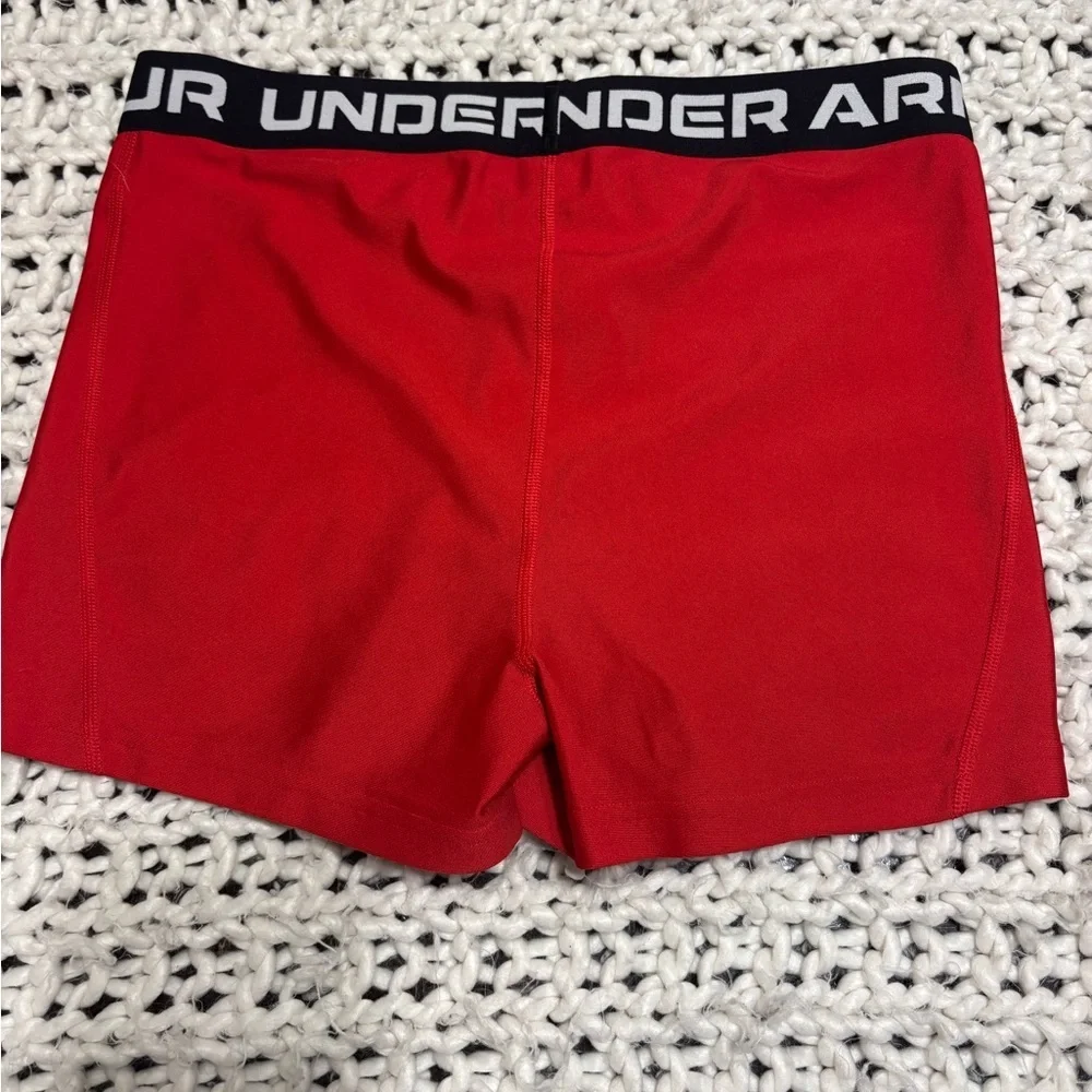 HEATGEAR UNDER ARMOUR Shorty Women's  Shorts compression mid rise shorty Red